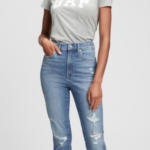 Gap Women’s Vintage Slim High Rise Jean Size 2 Medium Wash Low Stretch - Picture 1 of 6